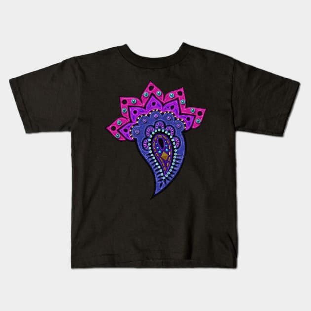 Paisley Felt Look with Beads Applique II | Cherie's Art(c)2020 Kids T-Shirt by CheriesArt